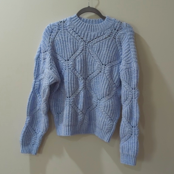 Mango MNG Blue Chunky Knit Sweater oversized - Picture 1 of 4